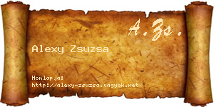 Alexy Zsuzsa névjegykártya